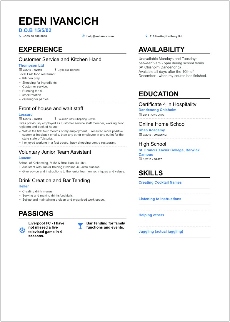 Other Ways To Say Experience On A Resume