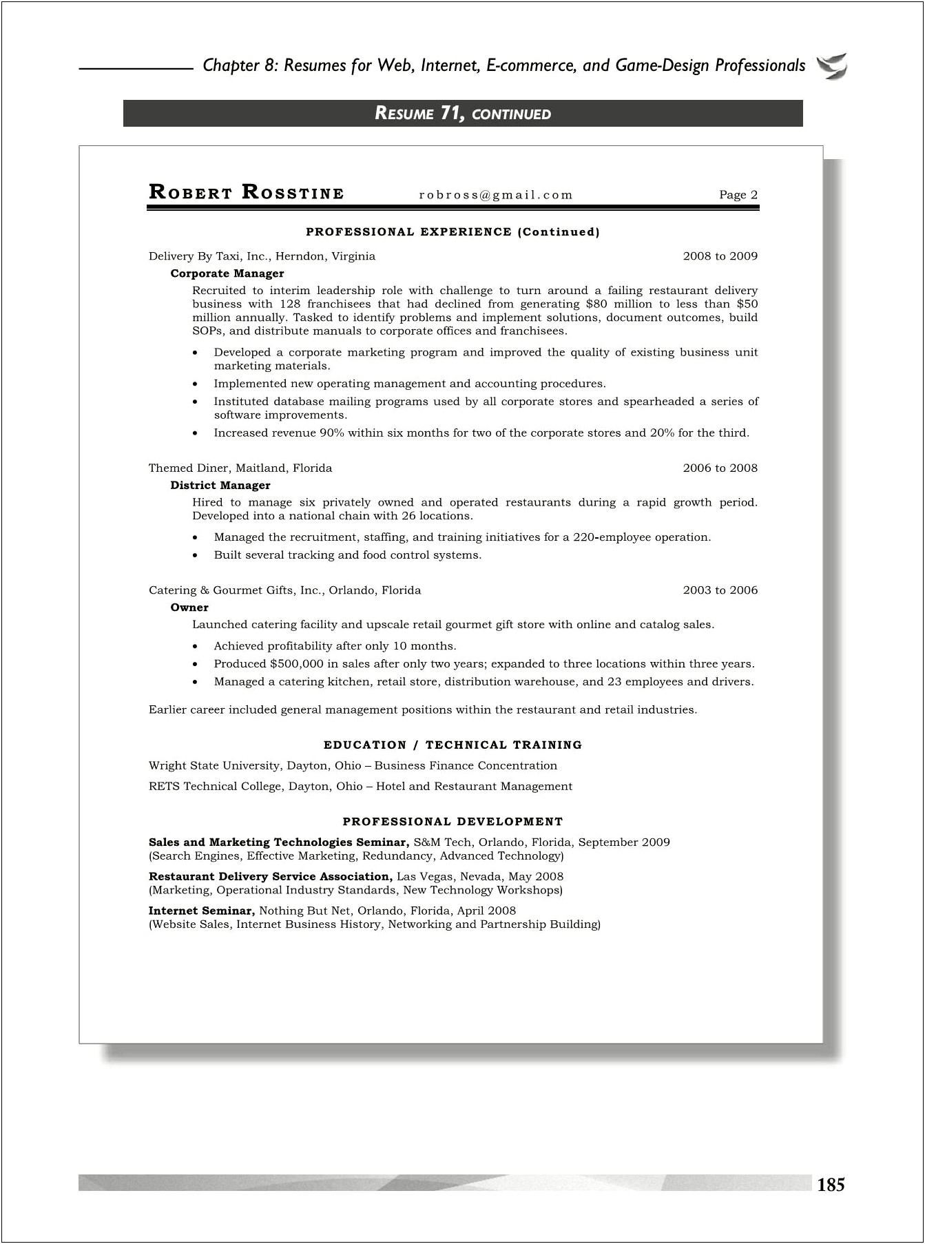 Page 2 Of Resume Proffessional Experience Continued