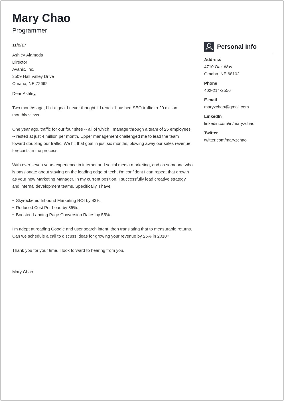 Pdf Cover Letter Resume Is Enclosed