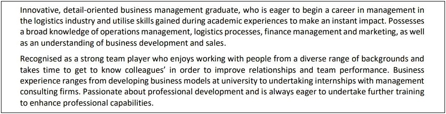 Personal Statement Example For Undergraduate Resume