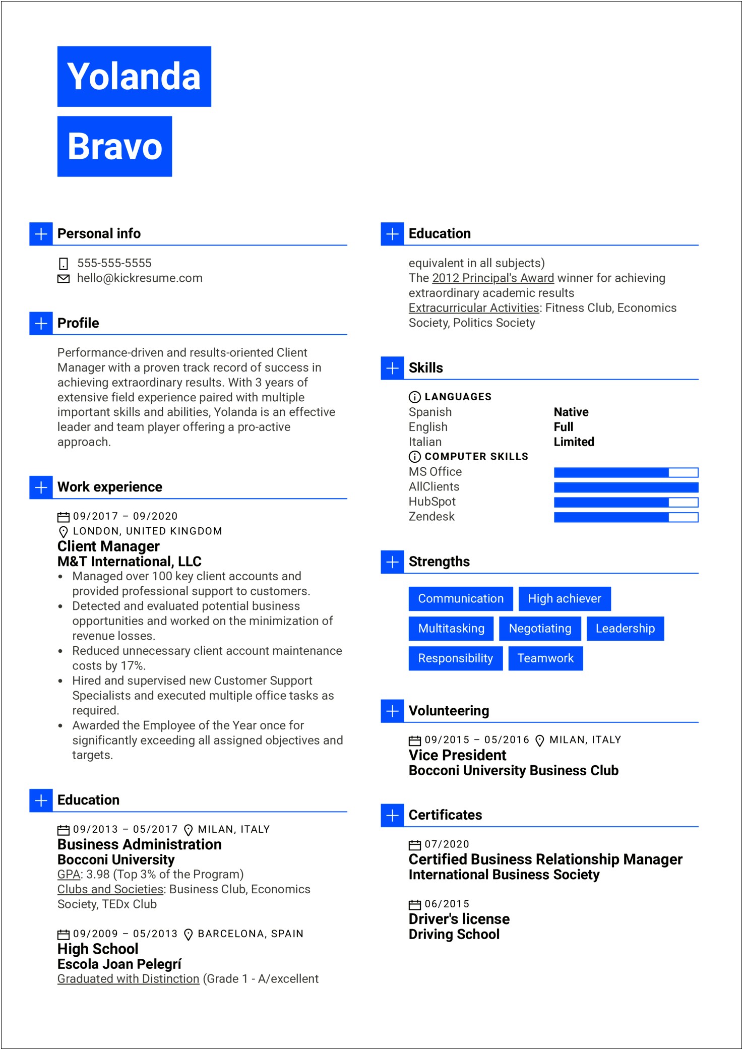 Personal Summary For Manager Resume Examples