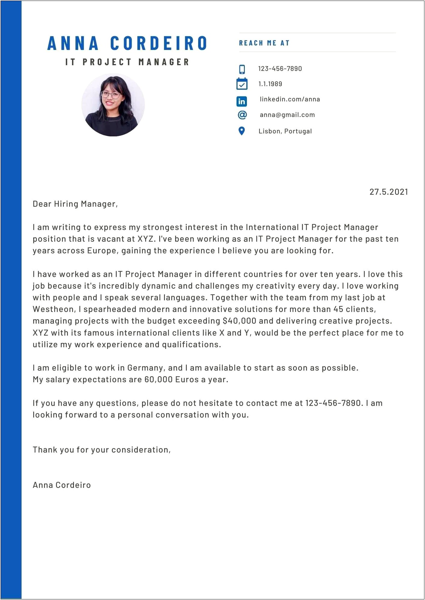 Planned Charitable Giving Cover Letter And Resume