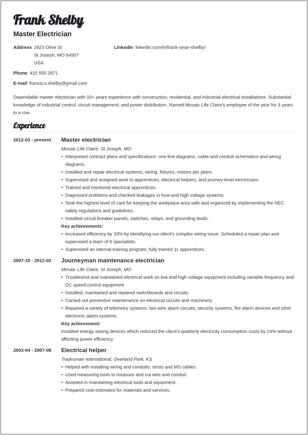 Powerful Words At Start Phrase In A Resume