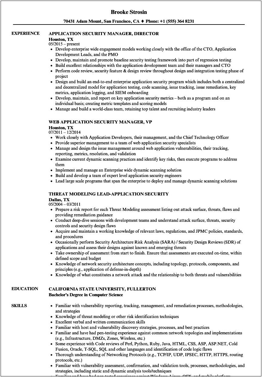 Privacy Protection Application To Job Resume