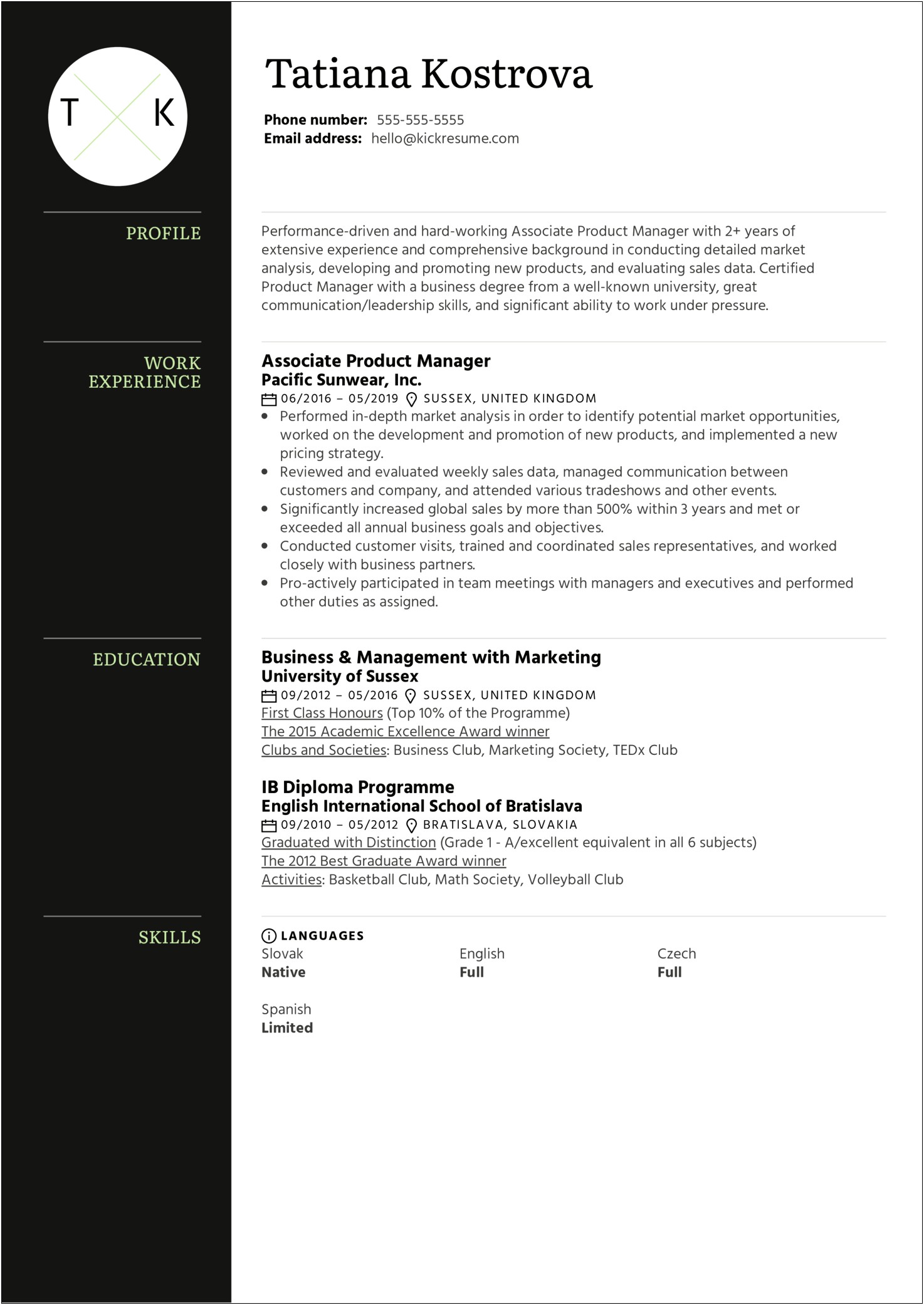Product Manager Resume Examples For Uk
