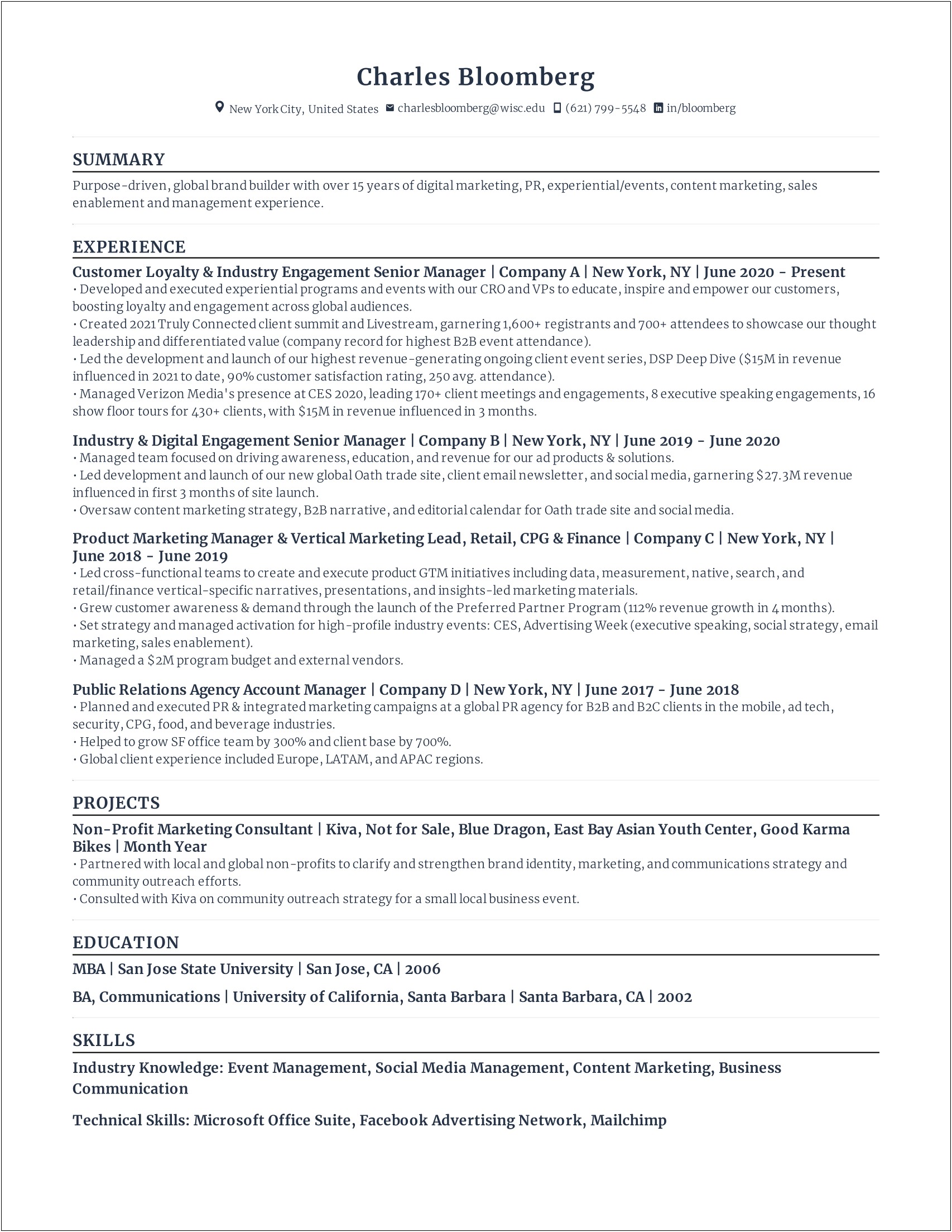 Product Marketing Manager Resume Cover Letter