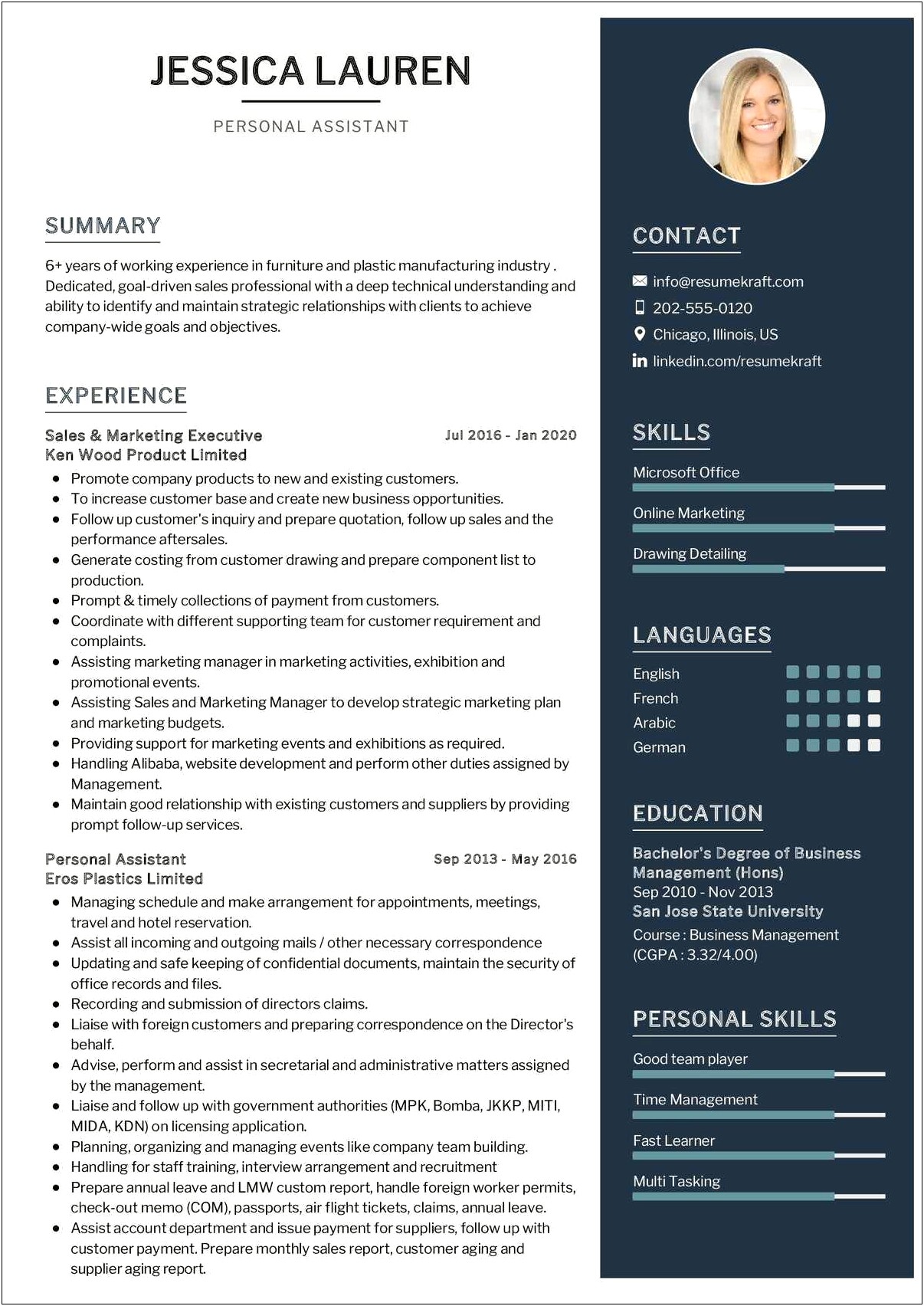 Production Assistant Resume Sample For Students