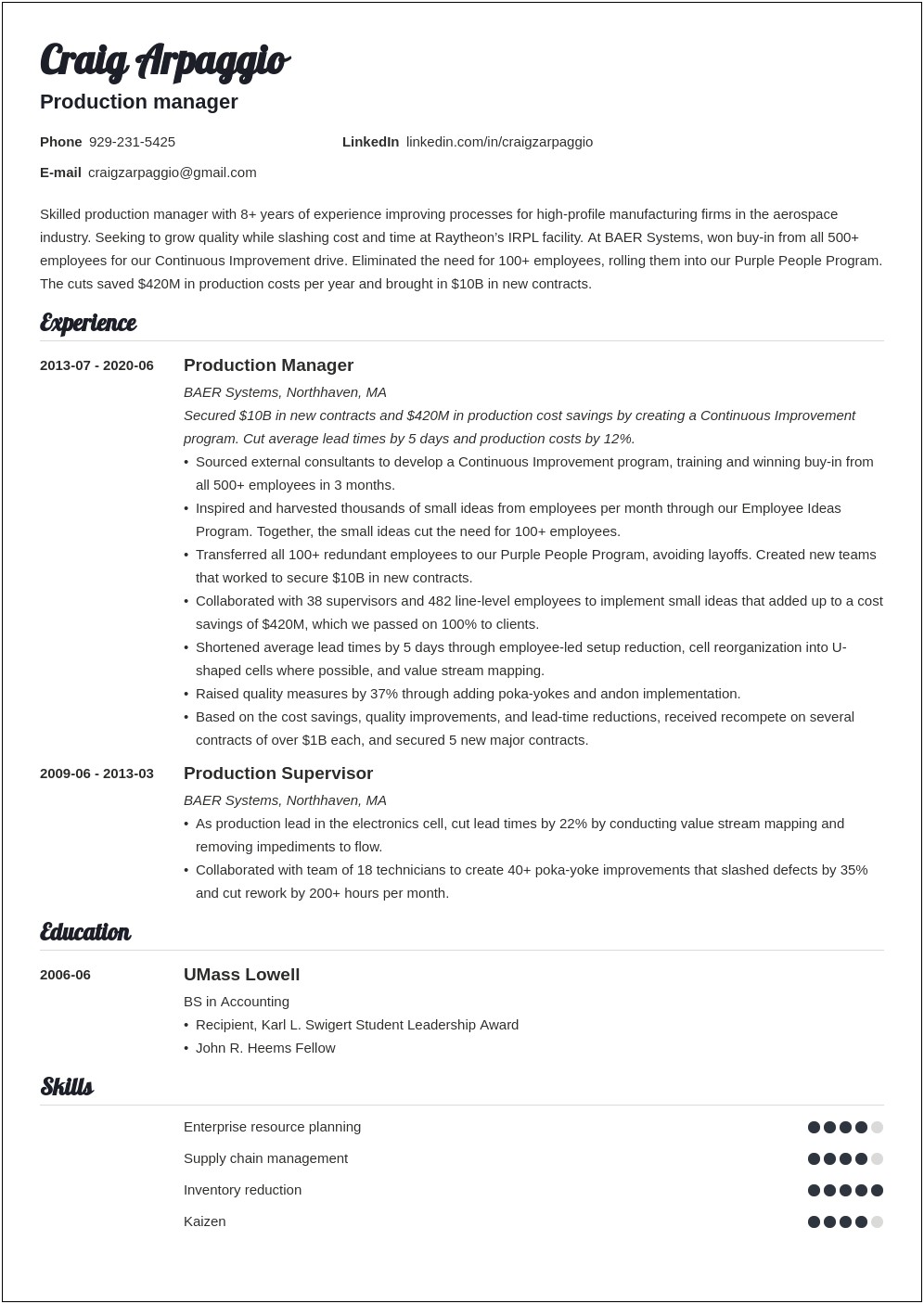 Production Coordinator Profile Summary Top Resumes