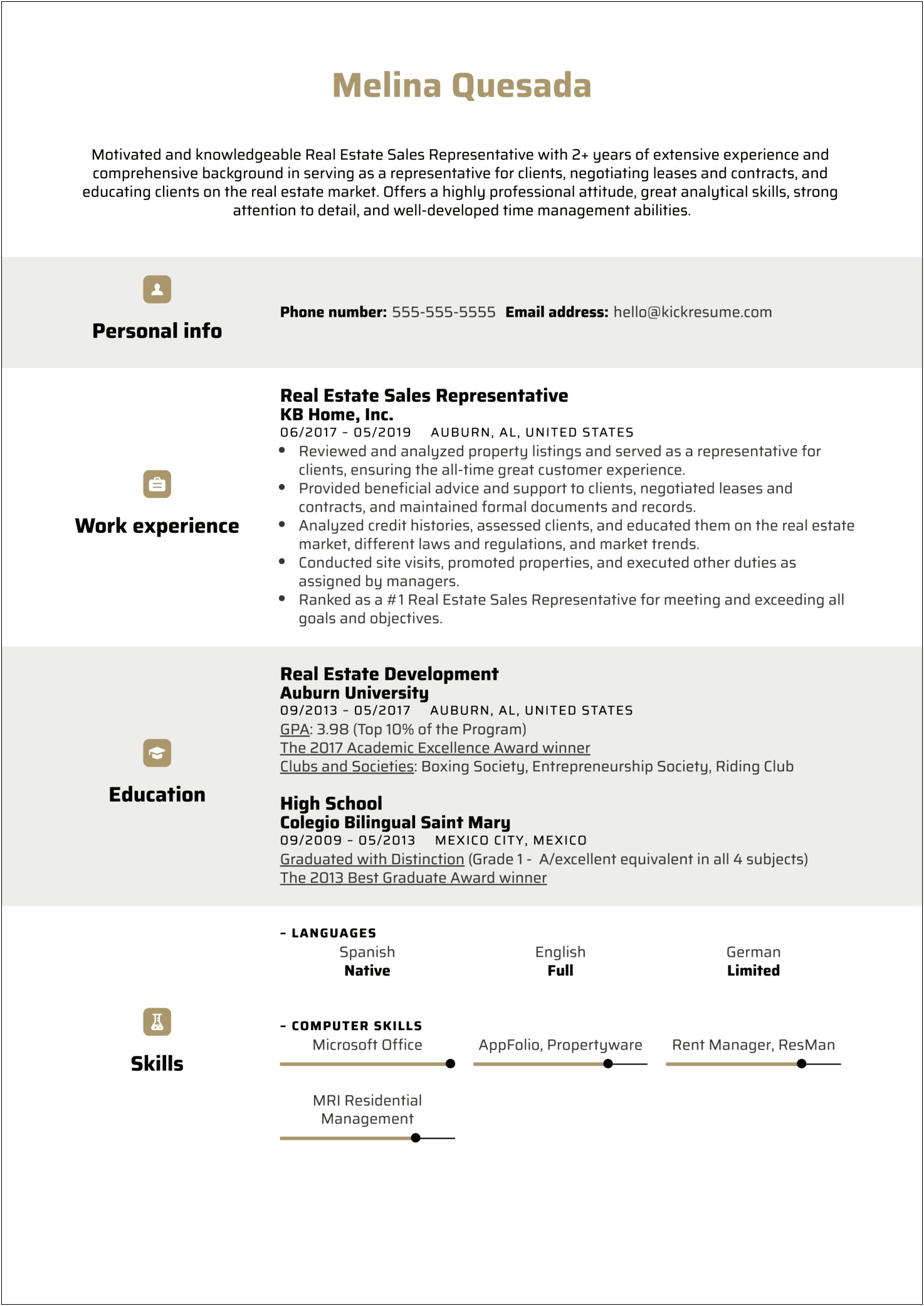 Professional Real Estate Agent Resume Job Description