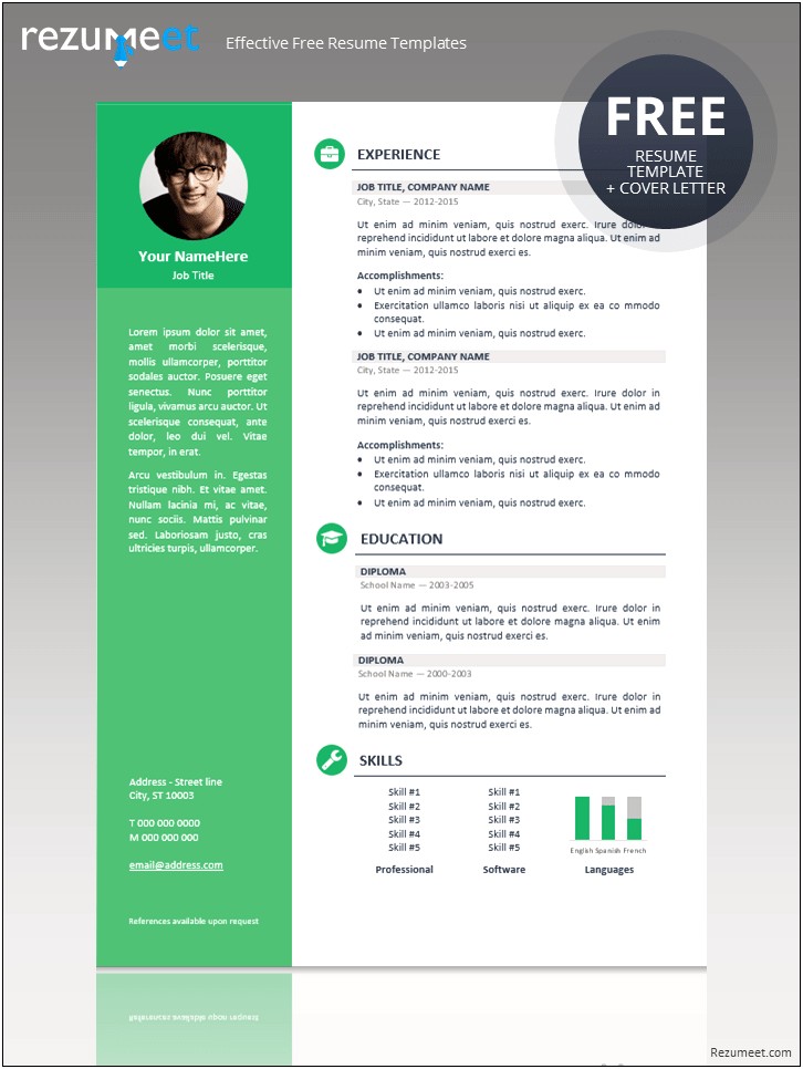 Professional Resume Templates With Photo Free Download