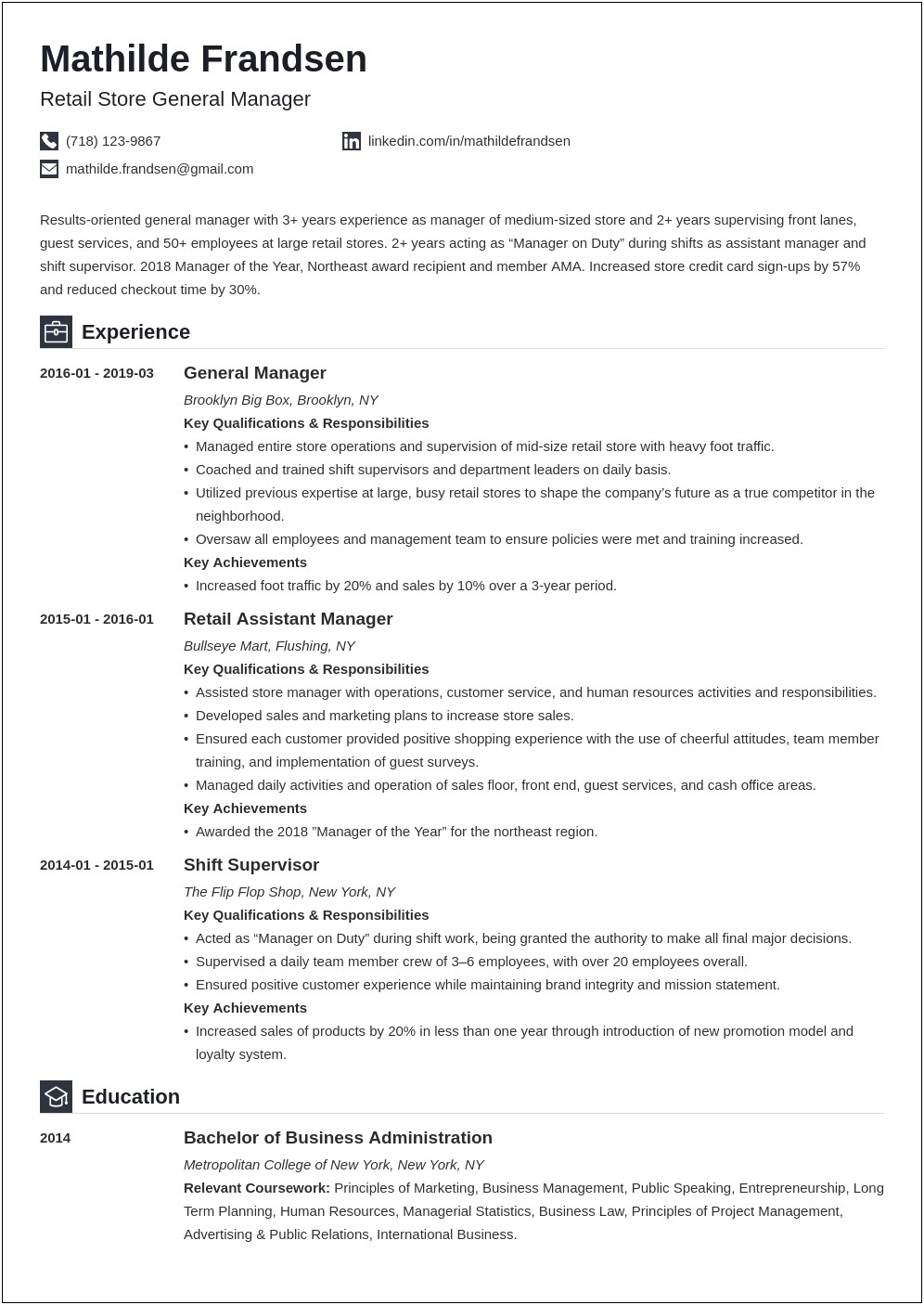 Professional Short Summary For Resident Manager Resume
