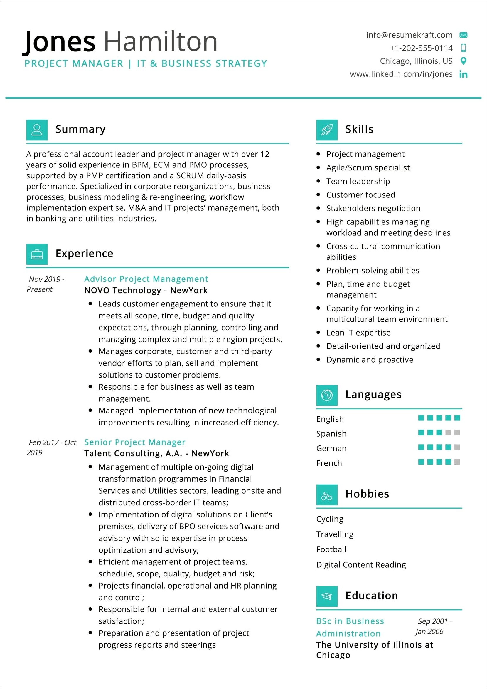 Professional Summary Examples For Resume Strategic Planning