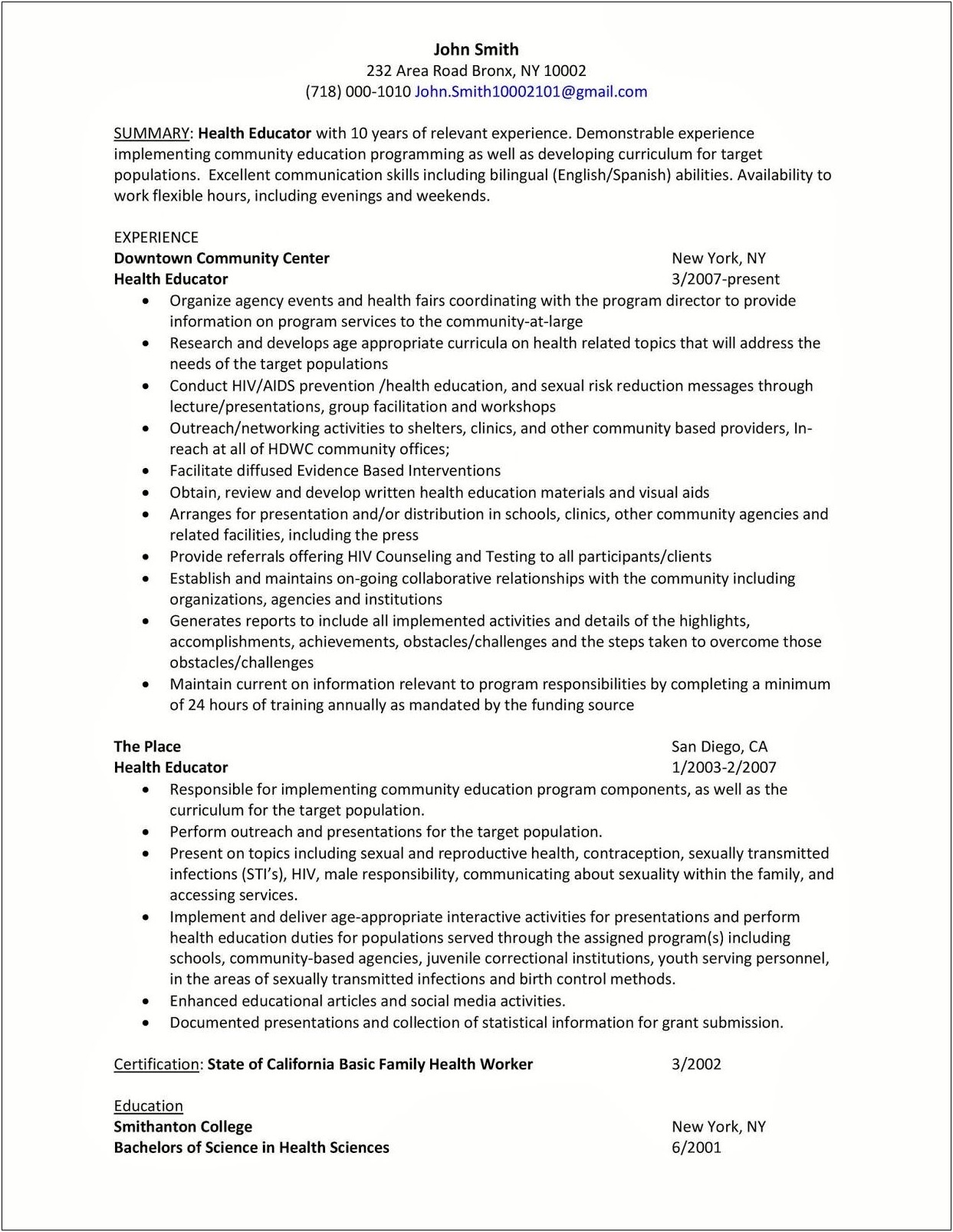 Professional Summary For Nurse Educator Resume