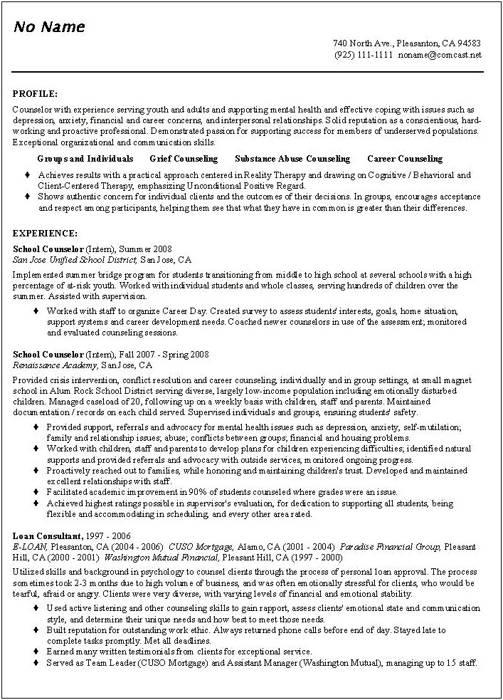 Professional Summary Resume For School District