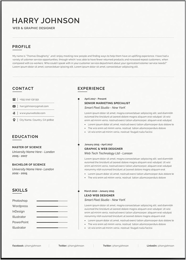 Professional Word Resume Template Download Free