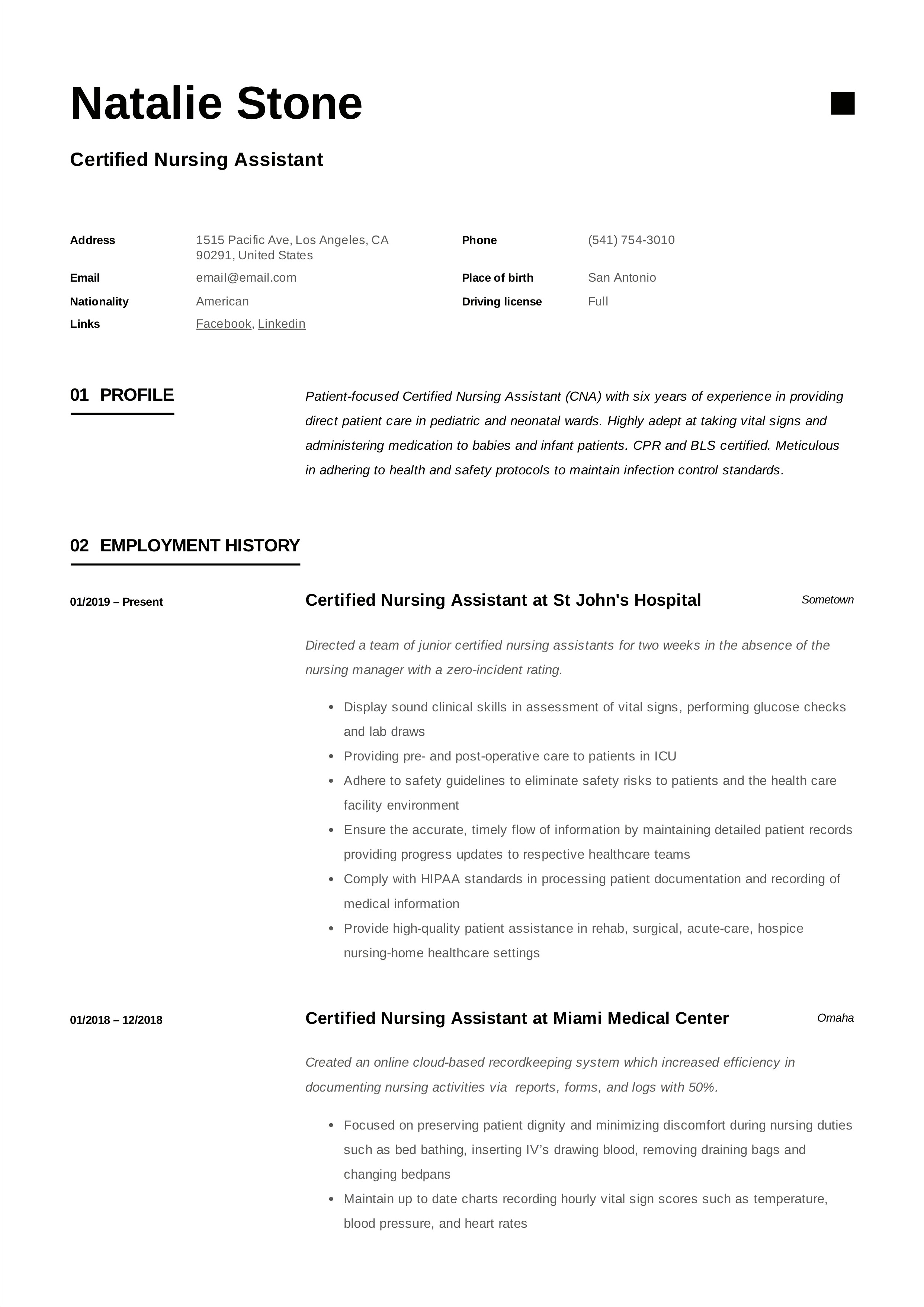 Profile Sample As A Medical Assistant Resume