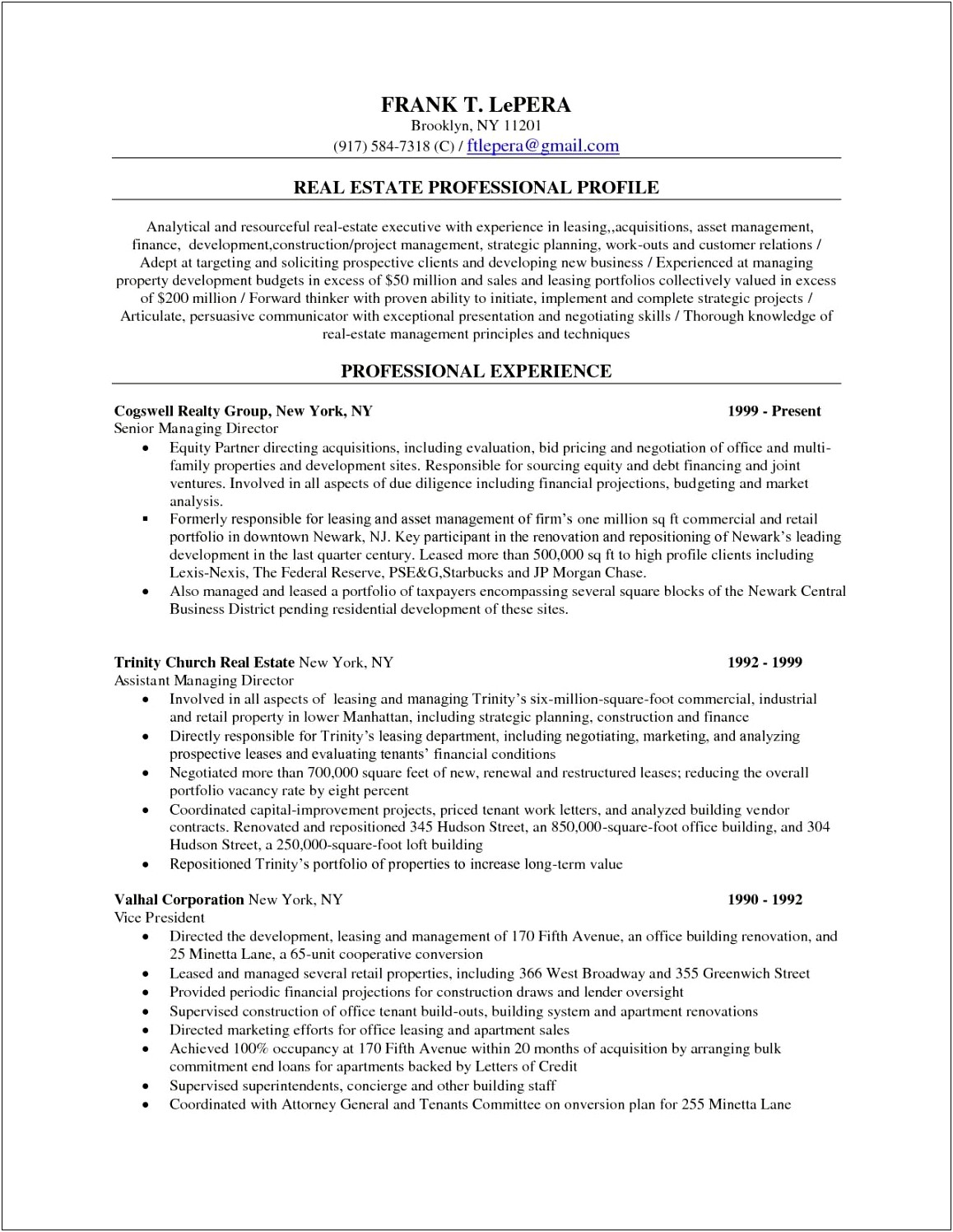 Profile Summary For Leasing Consultant Resume