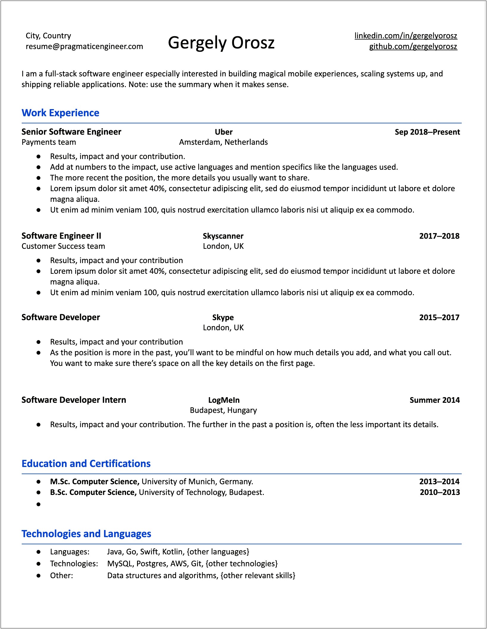 Profile Summary In Resume For Engineer