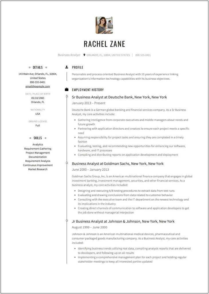 Project Manager Resume To Become Business Analyst