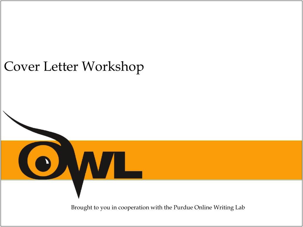 Purdue Owl Resume And Cover Letter