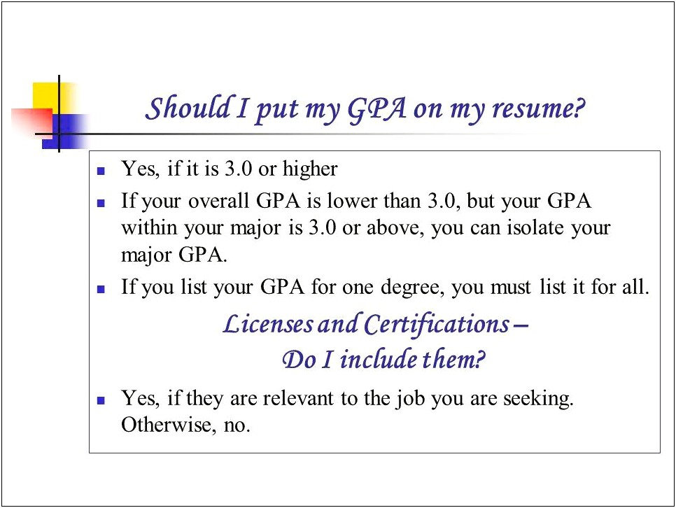 Putting 3.0 On Resume Without 3.0