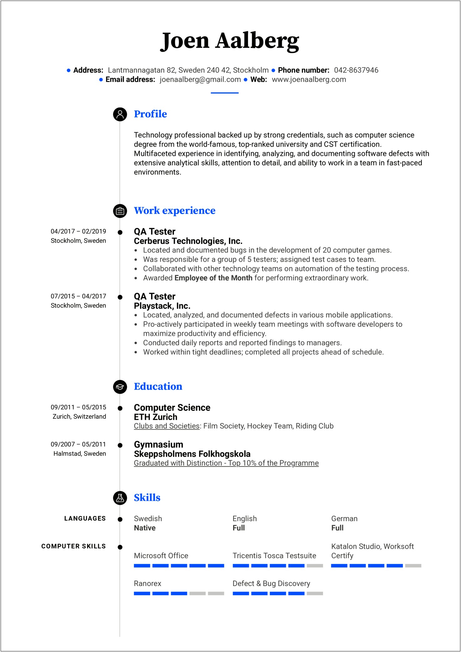 Quality Asserance Tester Job Description For Resume