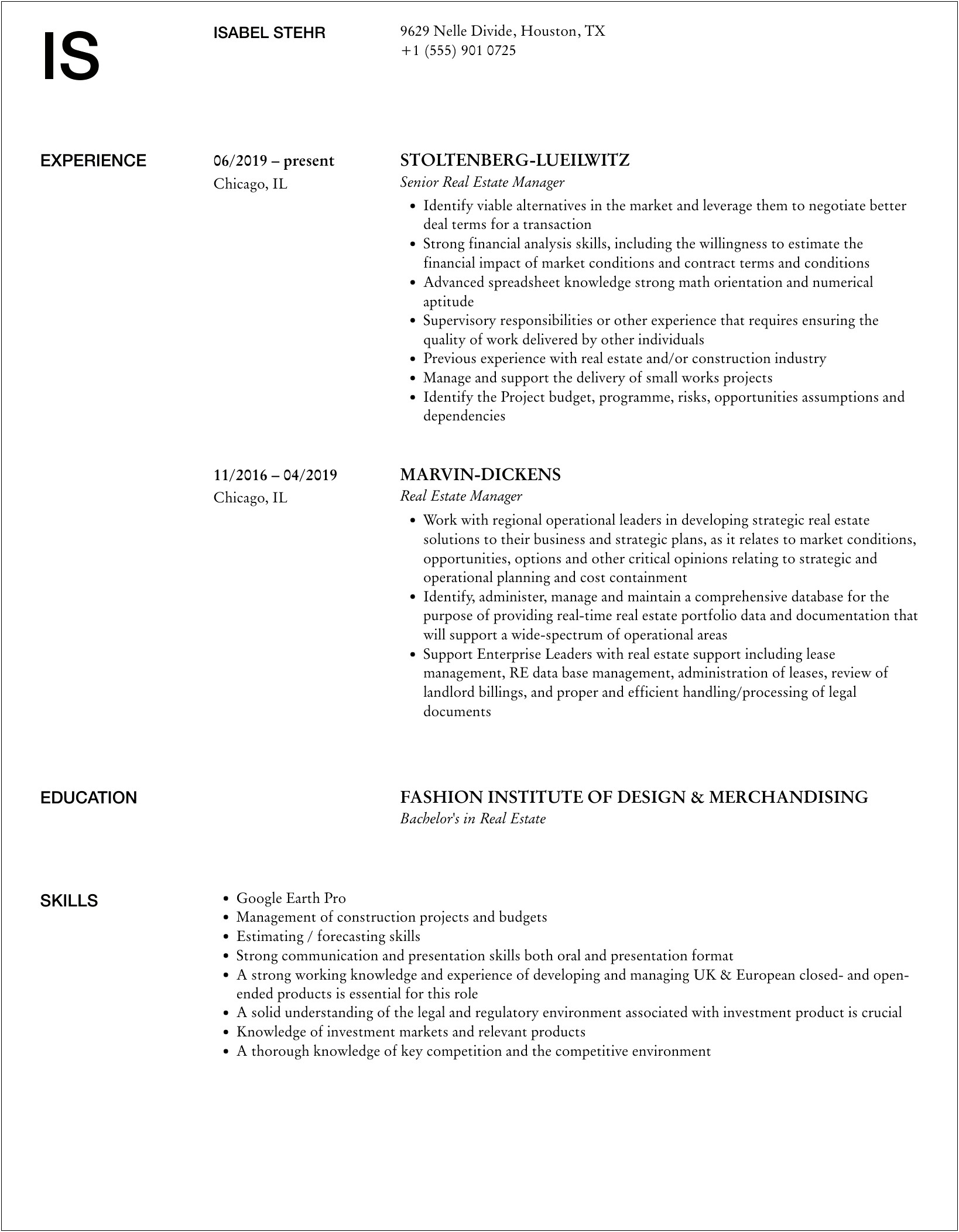 Real Estate Sales Manager Resume Objective