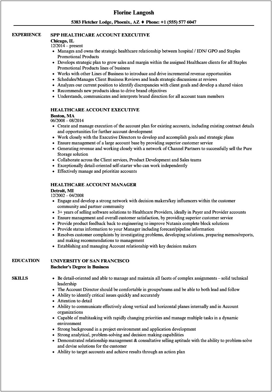 Reformat Accounting Resume For Healthcare Jobs