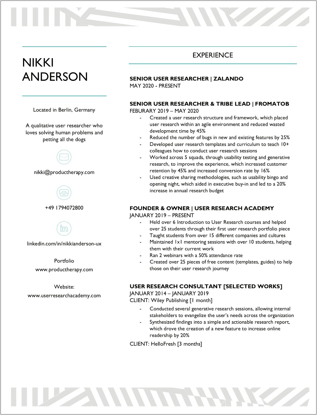 Research Experience On A Resume Example