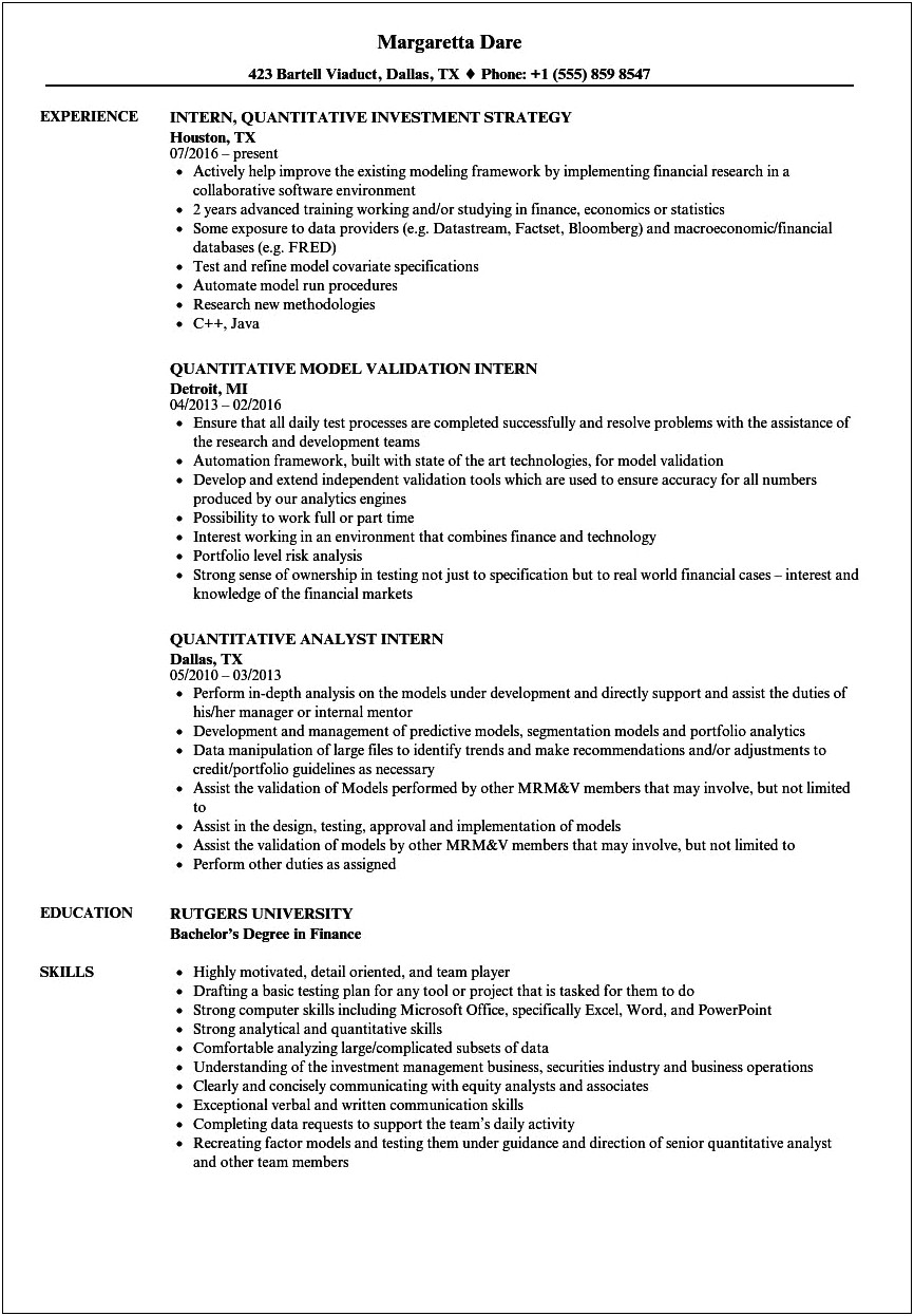 Research Intern Job Description For Resume