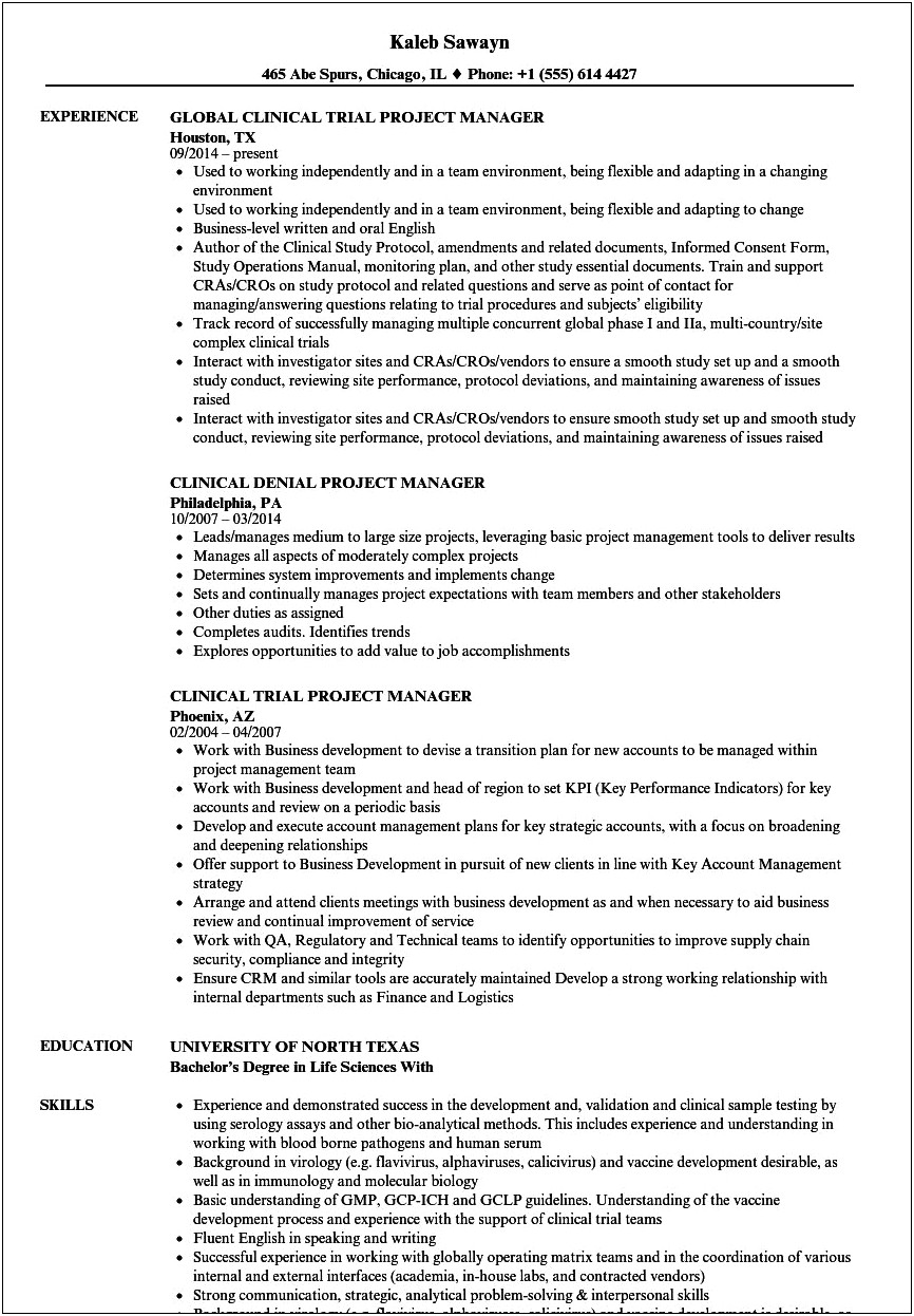 Research Project Manager Resume Objective Statement