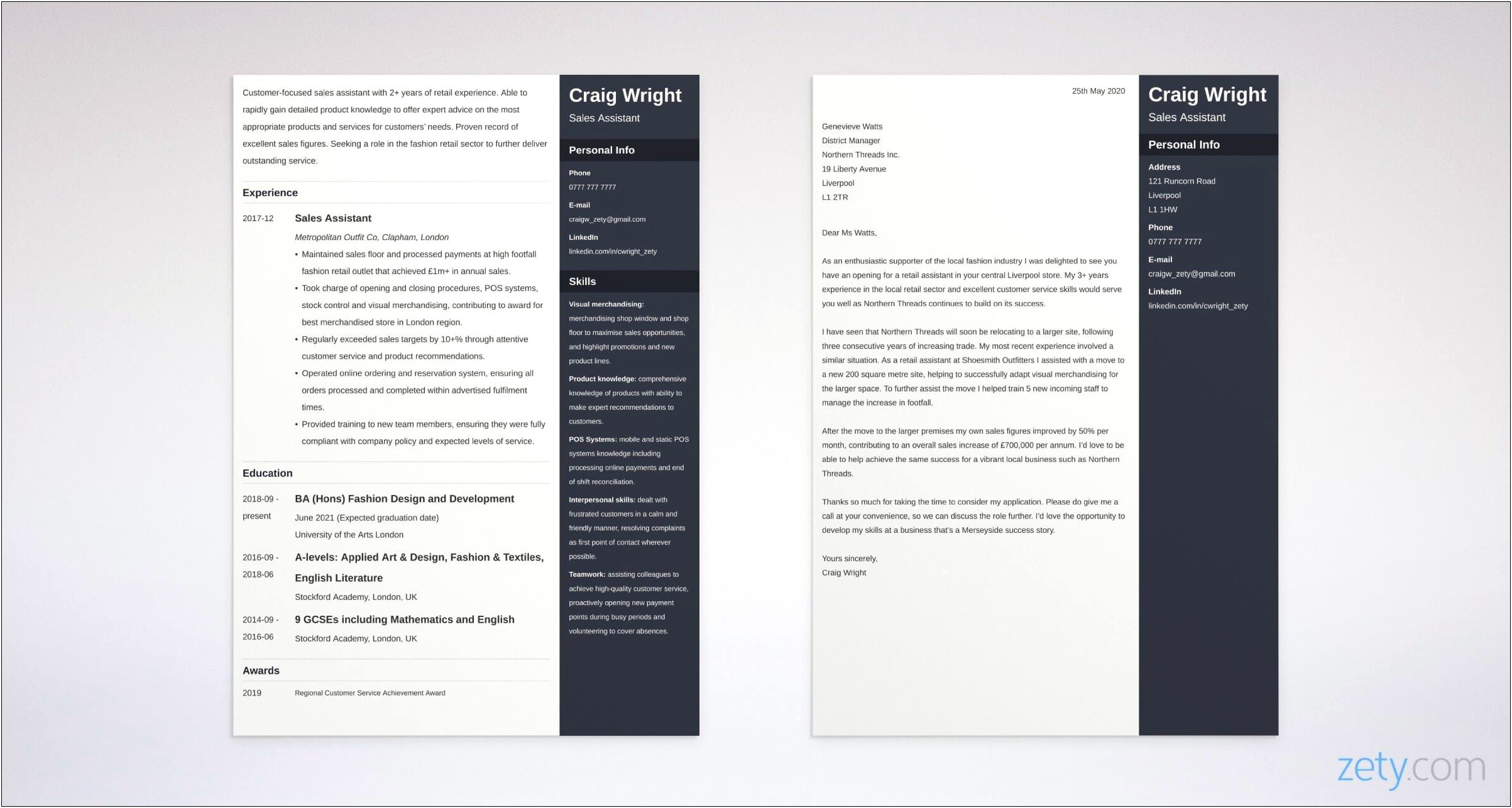 Resume And Cover Letter Template 2018