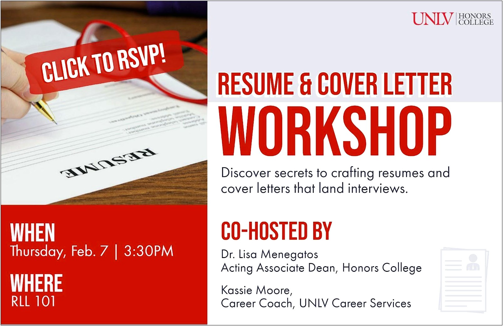 Resume And Cover Letter Workshop For College Students
