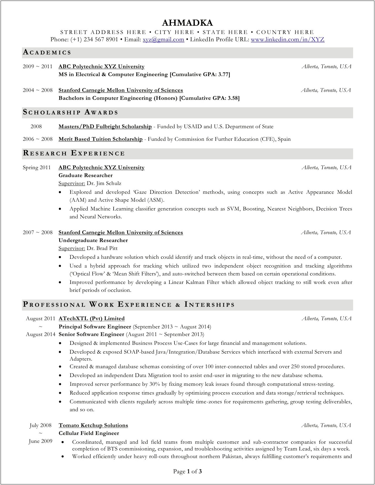 Resume And Cv For Applying To Graduate School