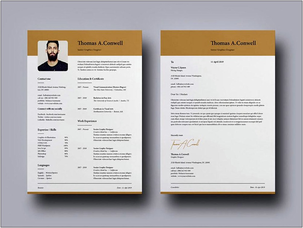 Resume And Matching Cover Letter Templates