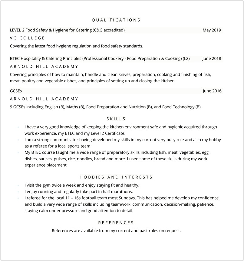 Resume Application Objective In Kitchen Helper