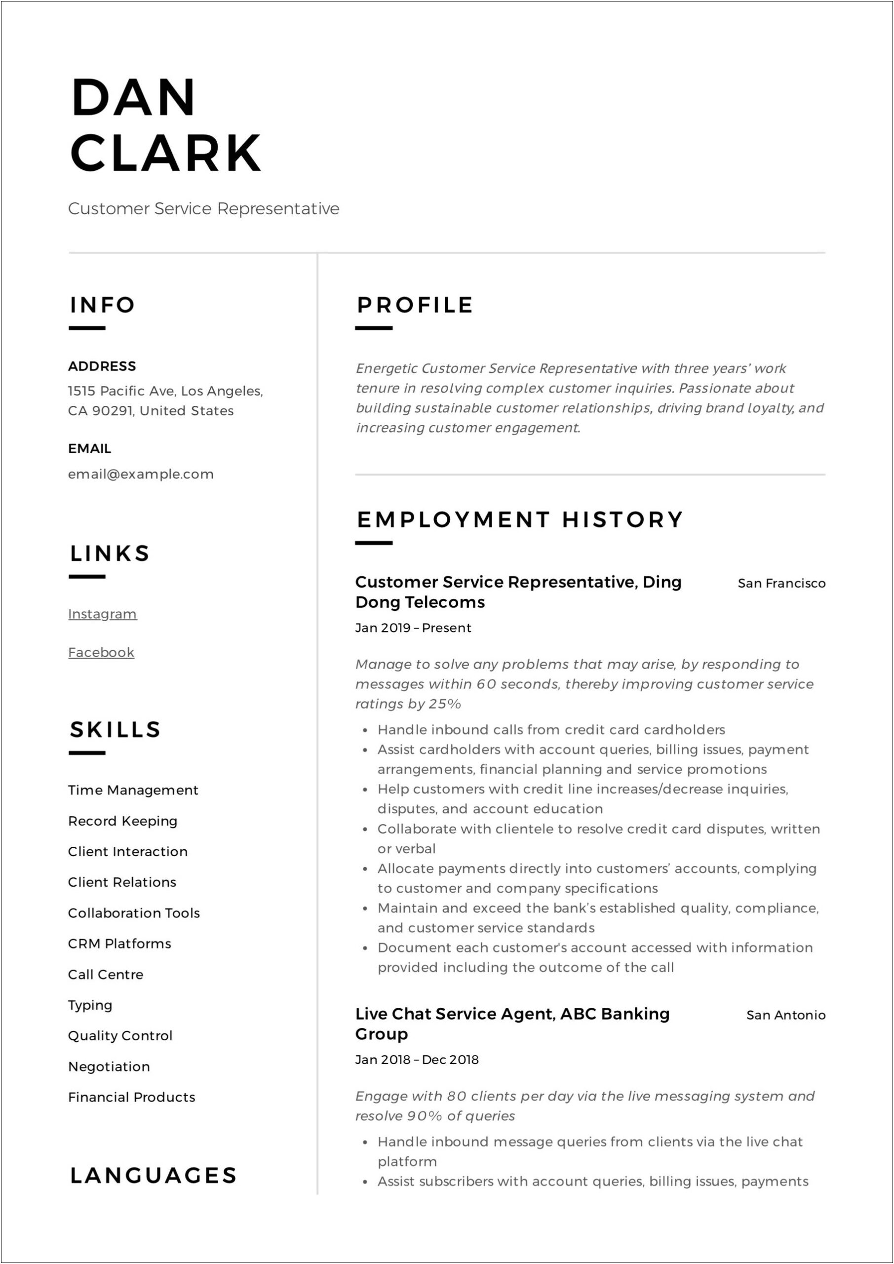 Resume Buzz Words For Call Centers
