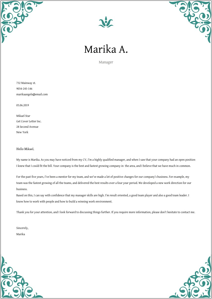 Resume Cover Letter Example For Administrative Assistant
