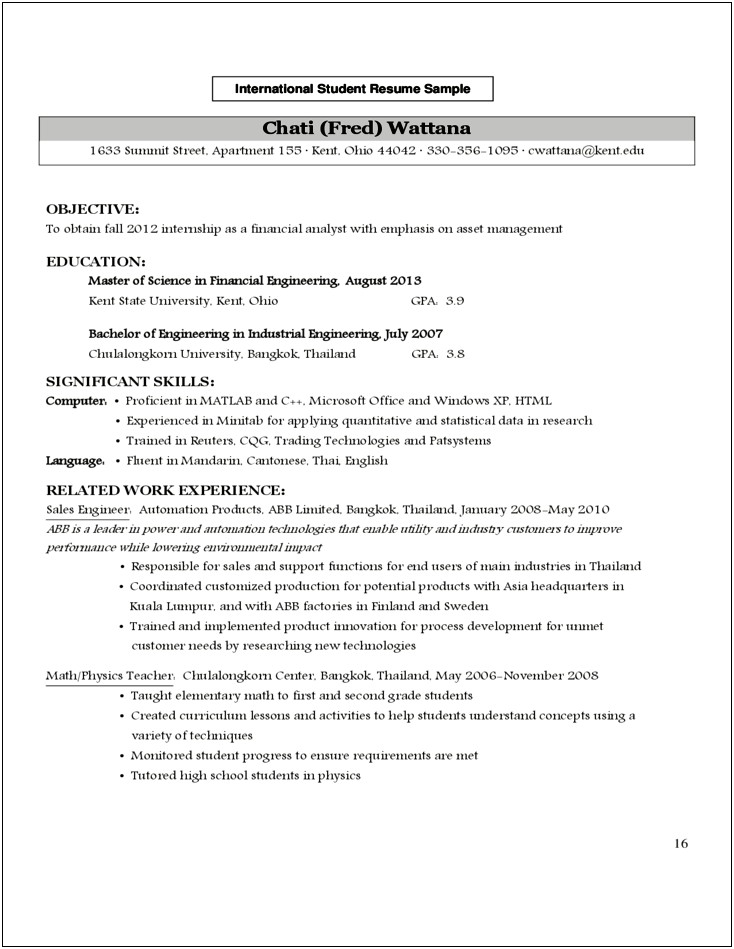 Resume Cover Letter Examples Financial Analyst