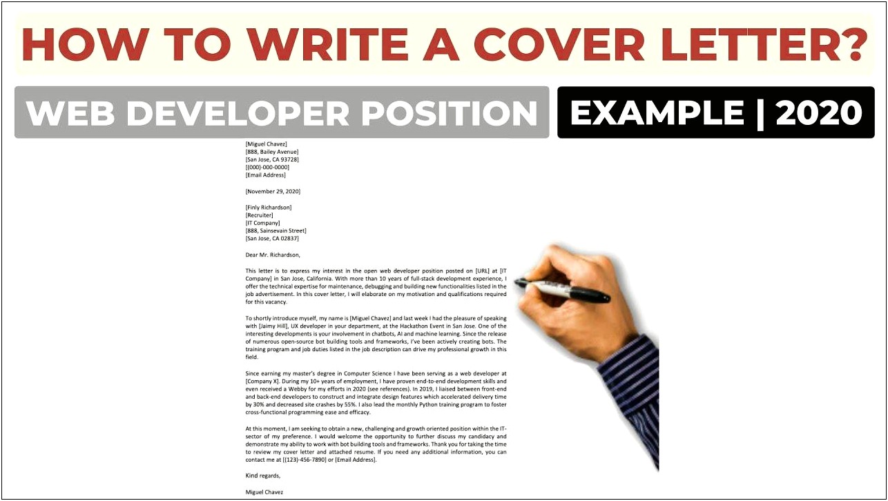 Resume Cover Letter Examples For Web Developer