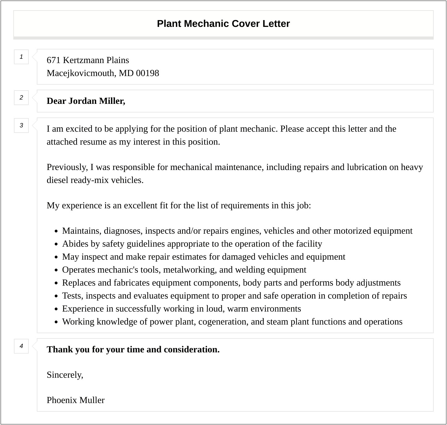 Resume Cover Letter For Diesel Mechanic