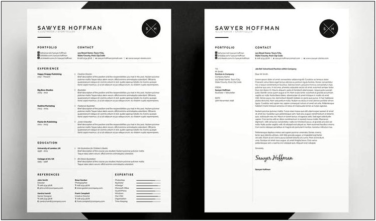 Resume Cover Letter Portfolio Booklet Template