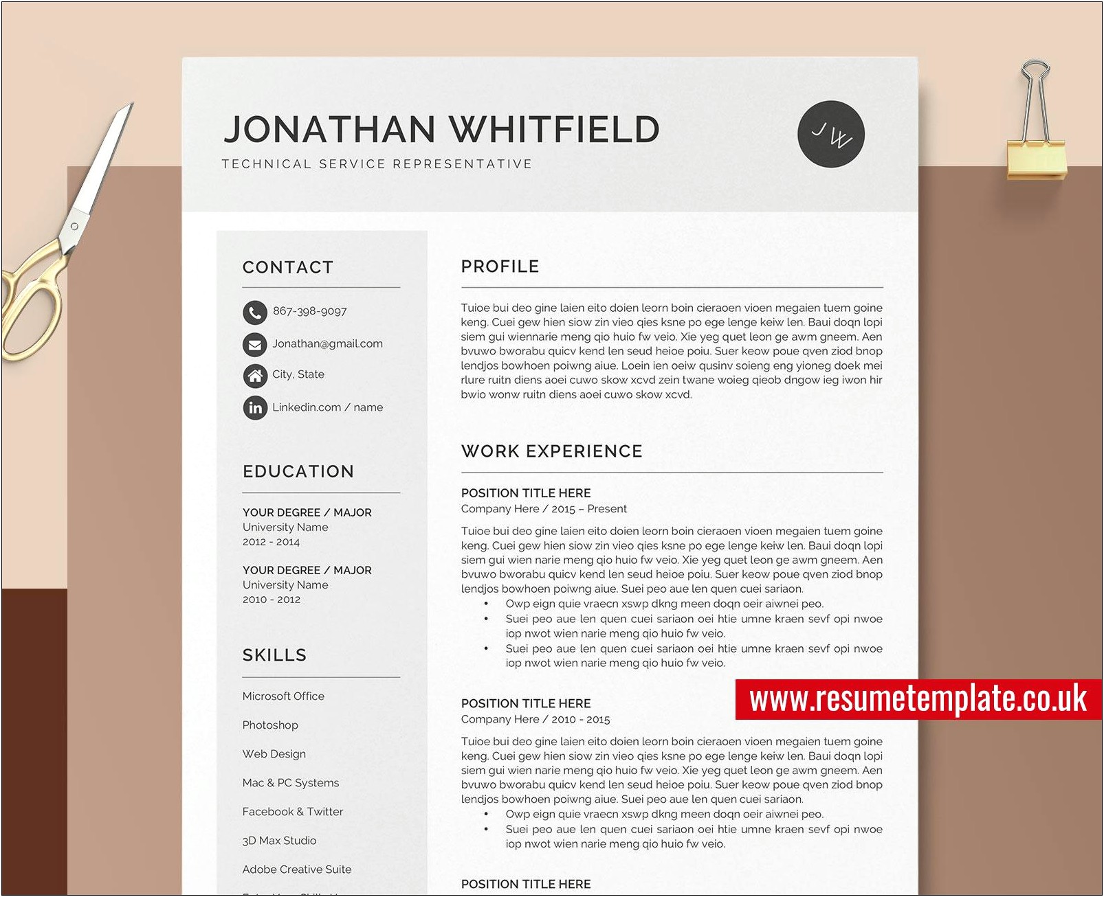 Resume Cover Letter Reference Page Templates