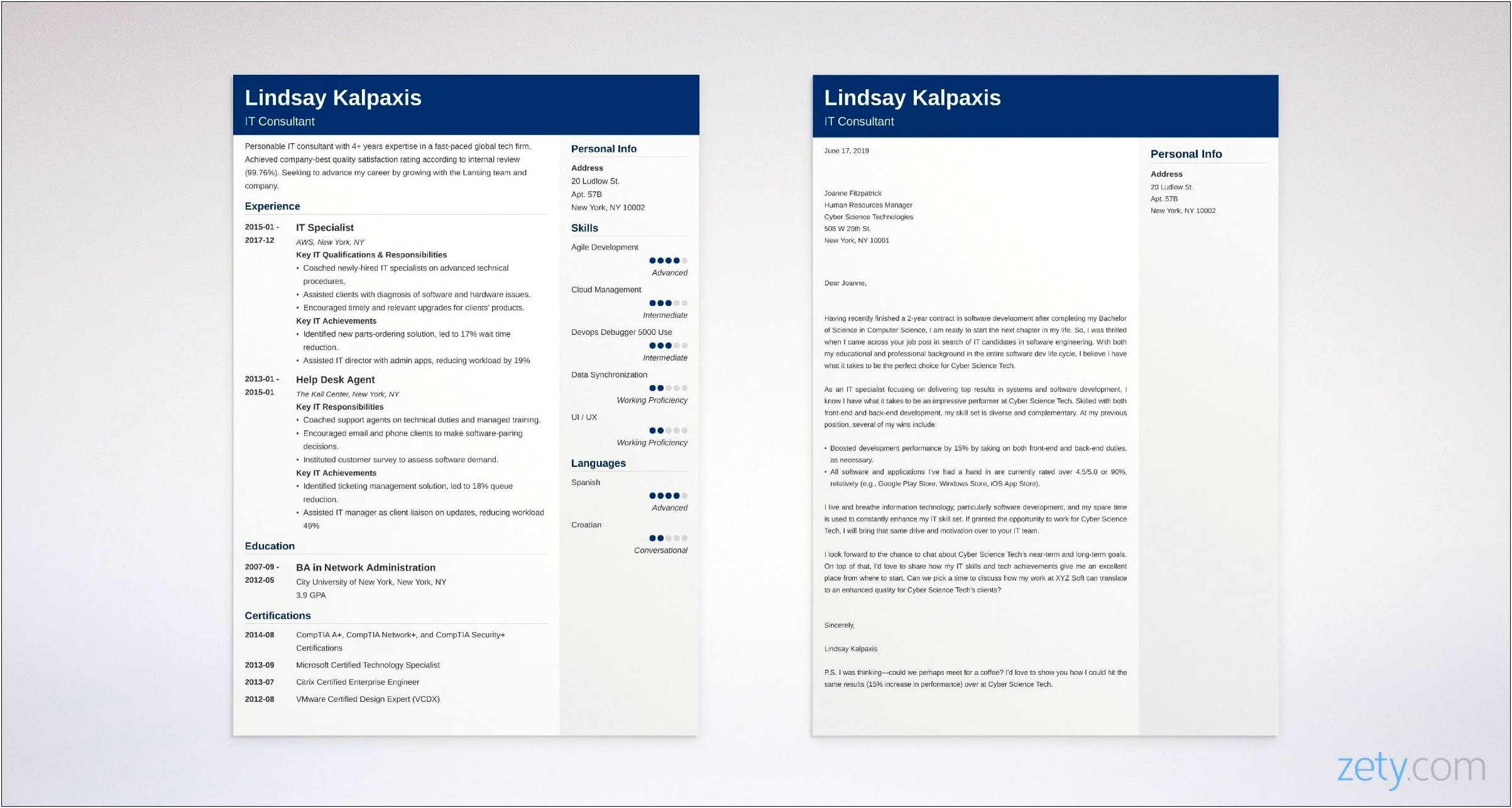 Resume Cover Letter Sample Developer