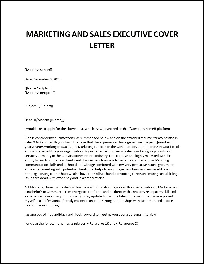 Resume Cover Letter Sample Executive Director