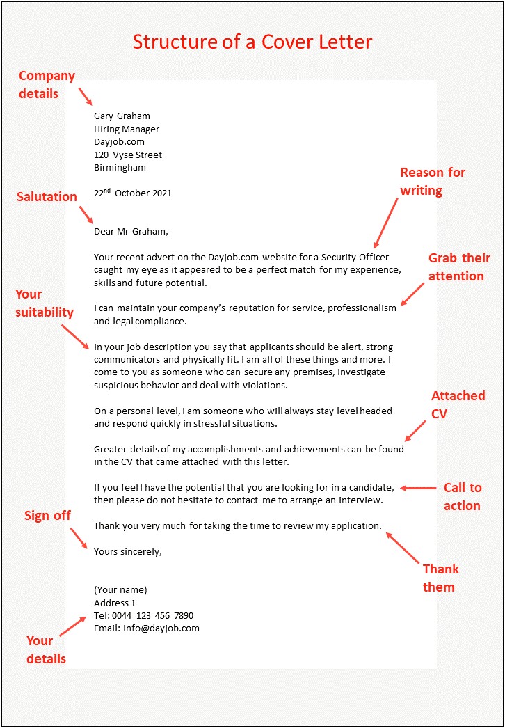 Resume Cover Letter Sample For Job Application