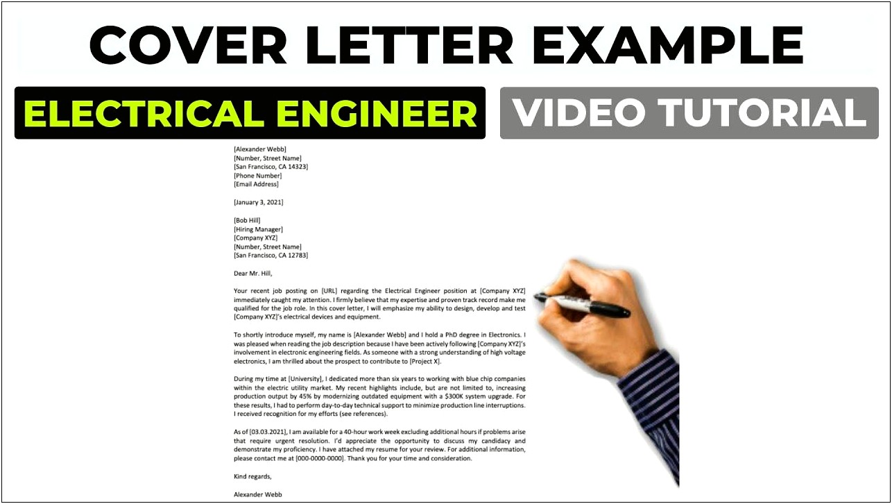Resume Cover Letter Samples For Electrical Engineer