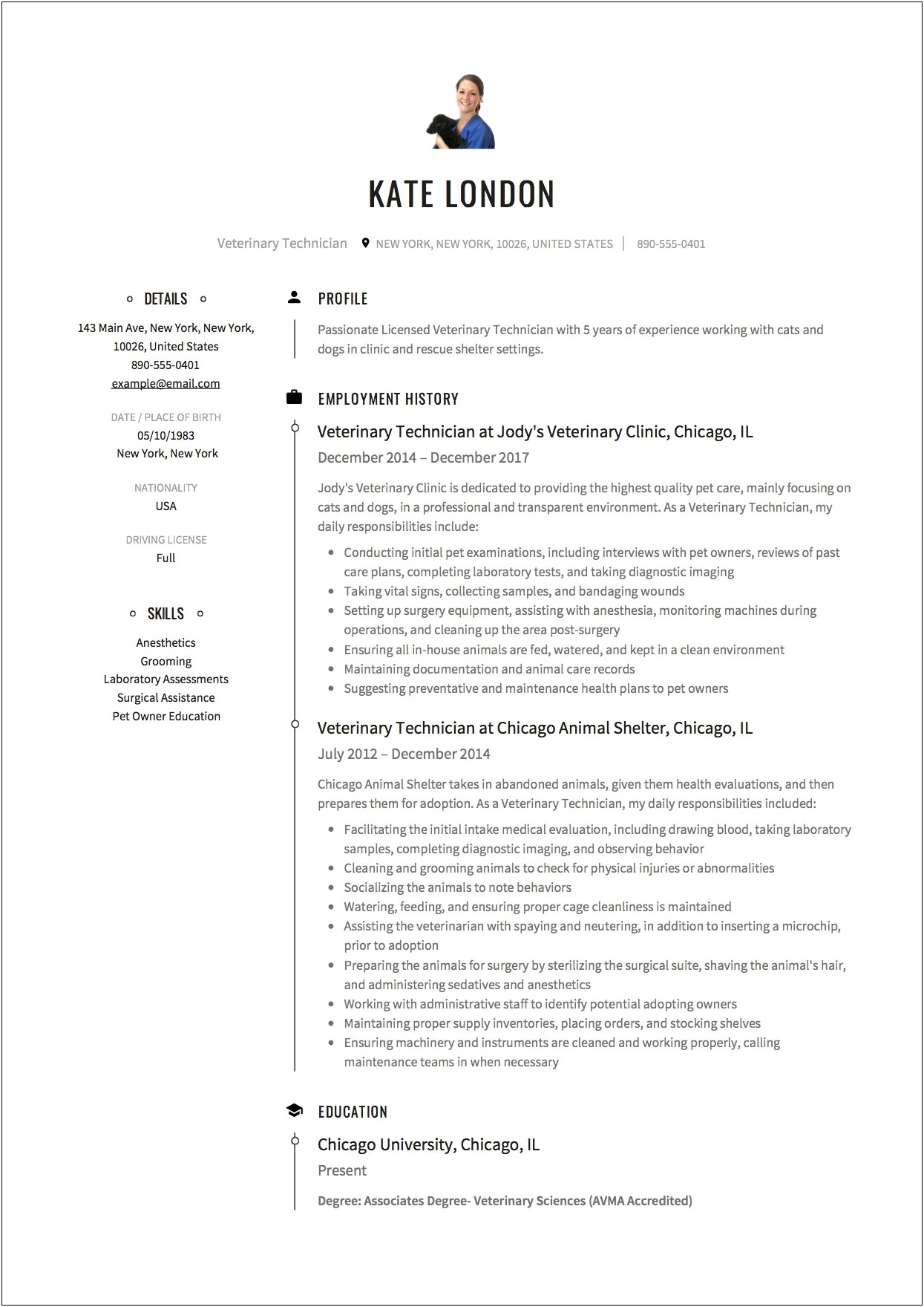 Resume Cover Letter Template For Surgical Technologist
