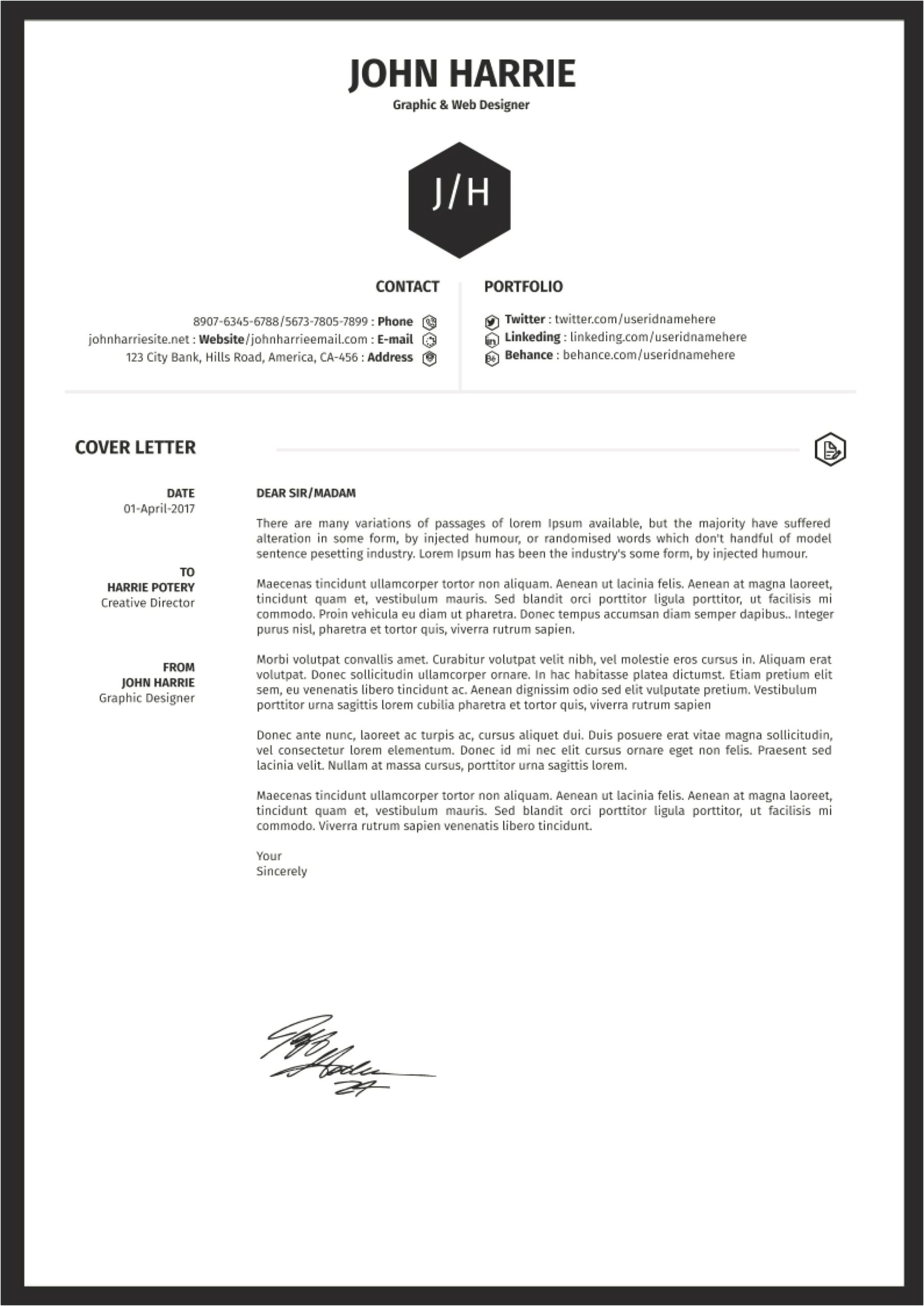 Resume Cover Letter Template Word Doc