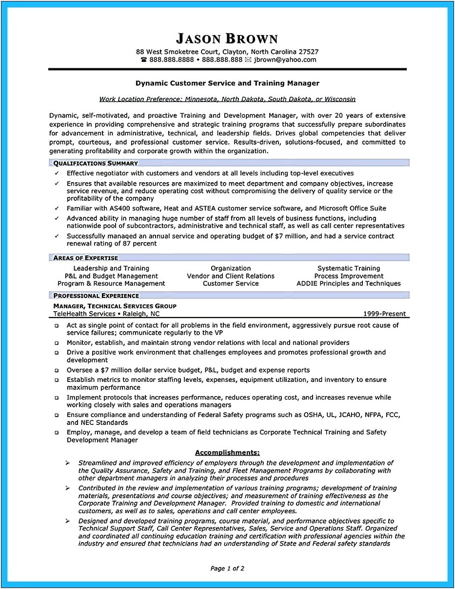 Resume Customer Service Call Center Lead Examples
